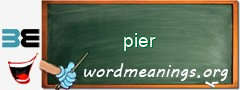 WordMeaning blackboard for pier